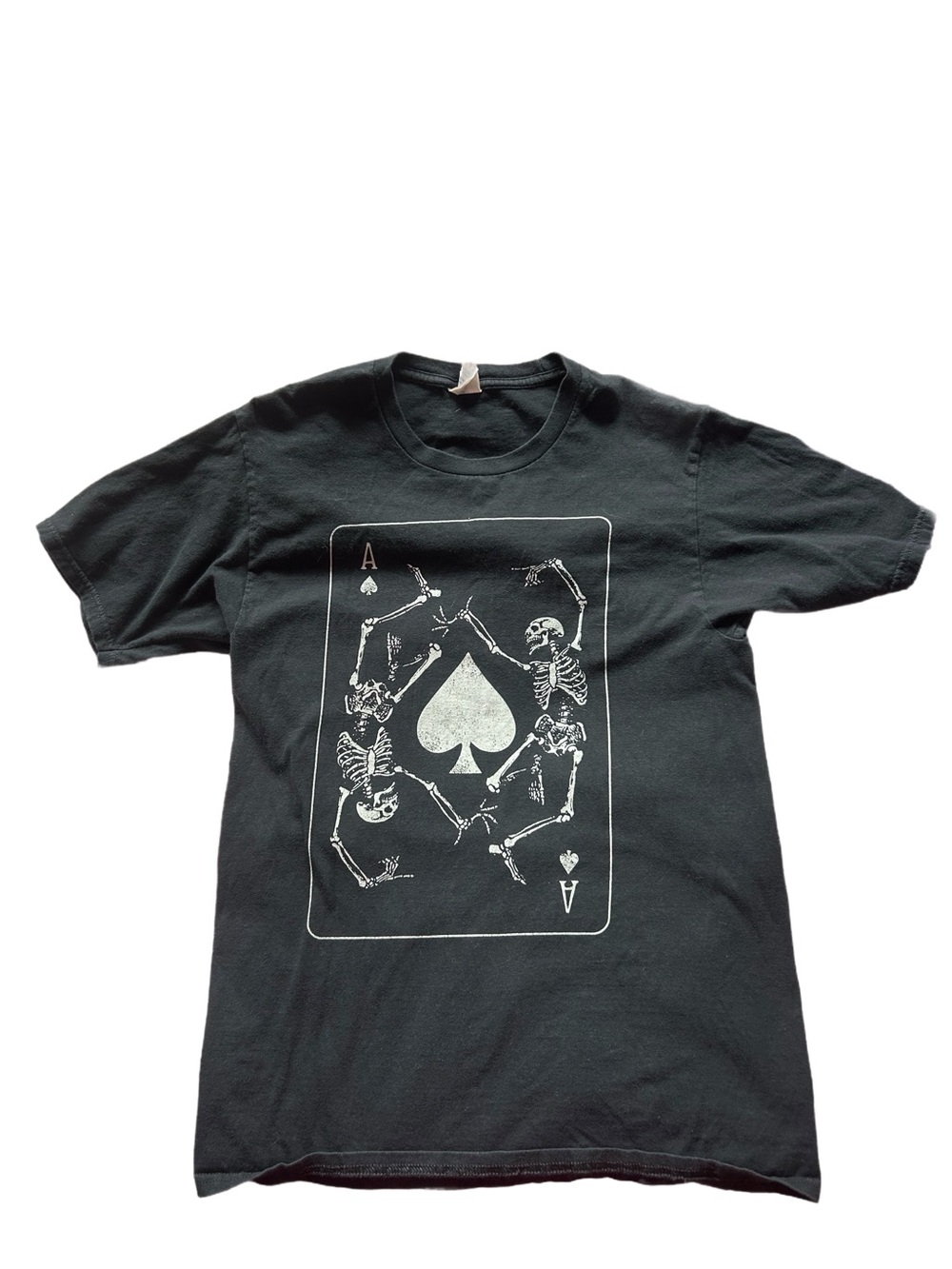 Port and Company Black Ace of Spades Skeleton Graphic Tee - Short Sleeve